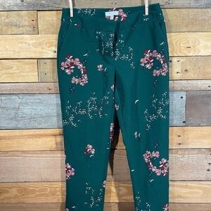 Carolina Belle Dark Green Floral Dress Pants